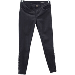 Blank NYC Jeans Women's Size 29 Intro Black Skinny Ankle LengthLace Up